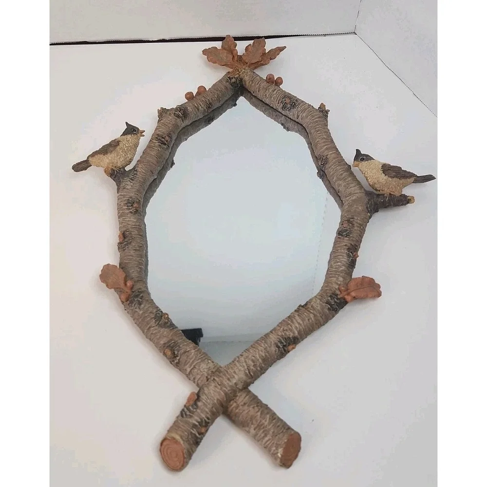 Faux Bois Tree Branch Bird Mirror 17